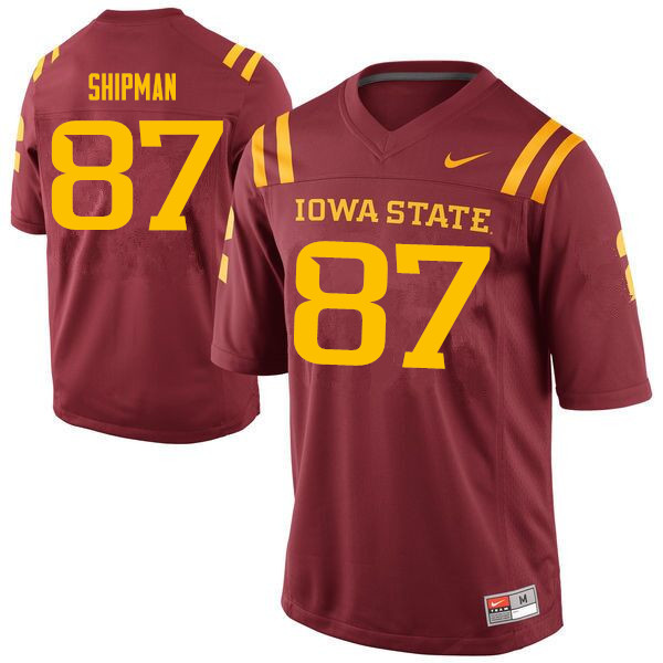 Iowa State Cyclones Men's #87 Zach Shipman Nike NCAA Authentic Cardinal College Stitched Football Jersey SM42E20LT